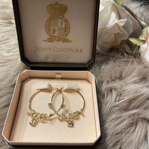 Juicy Couture Gold Tone Hoop Earrings